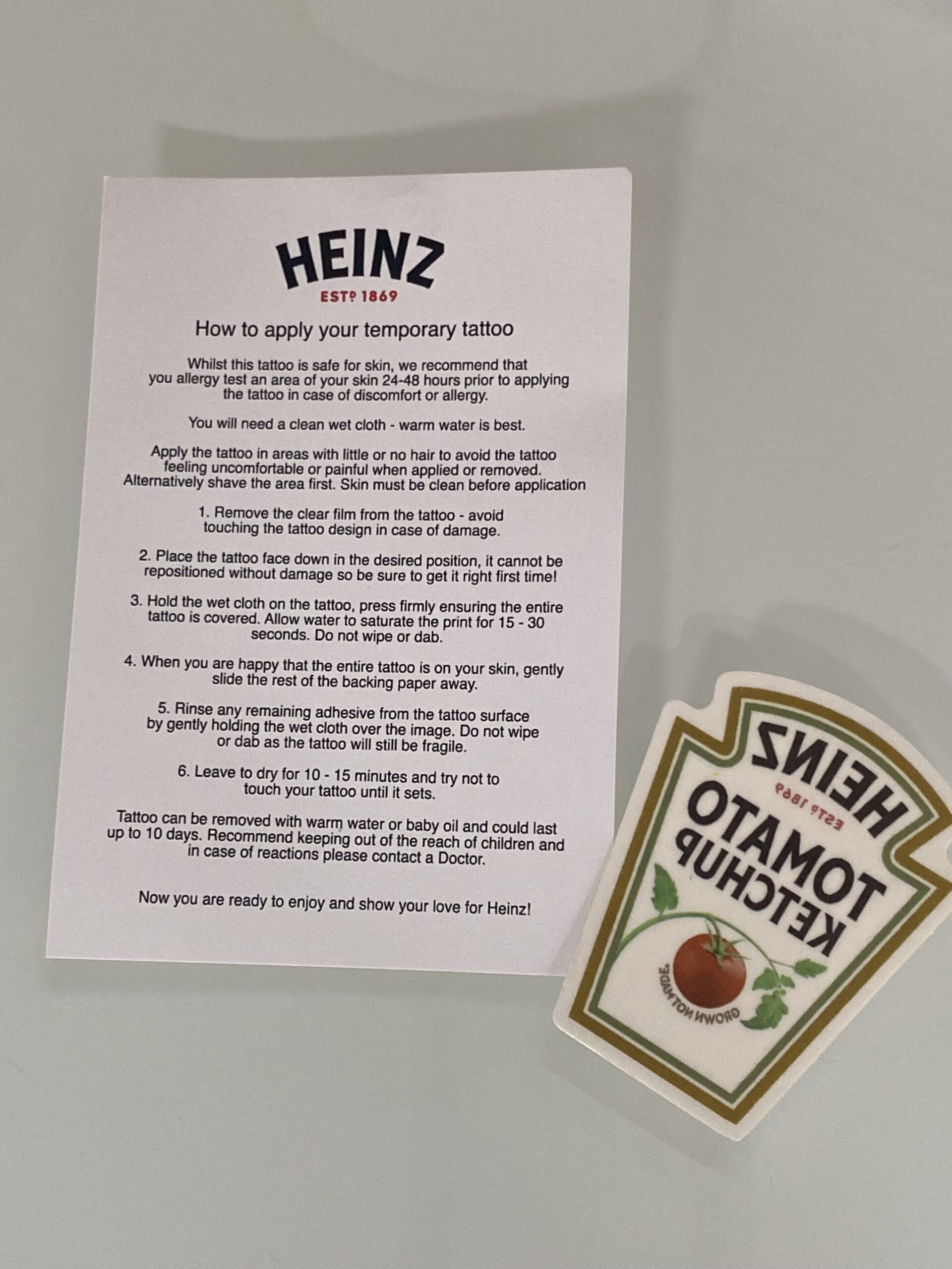 Heinz logo tattoo